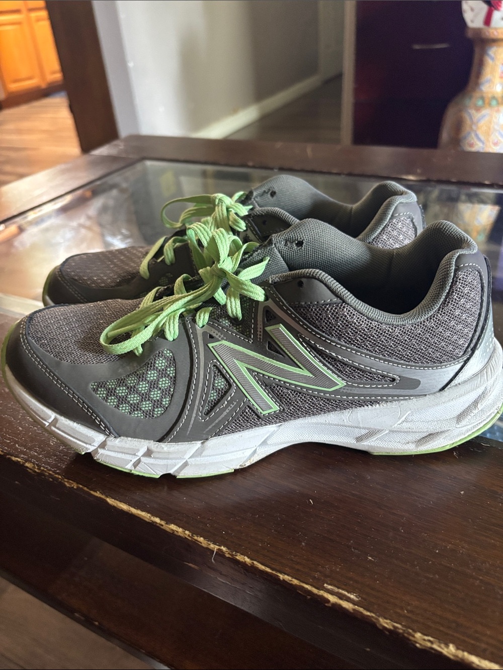 New Balance Gray Sneakers with Lime Accents